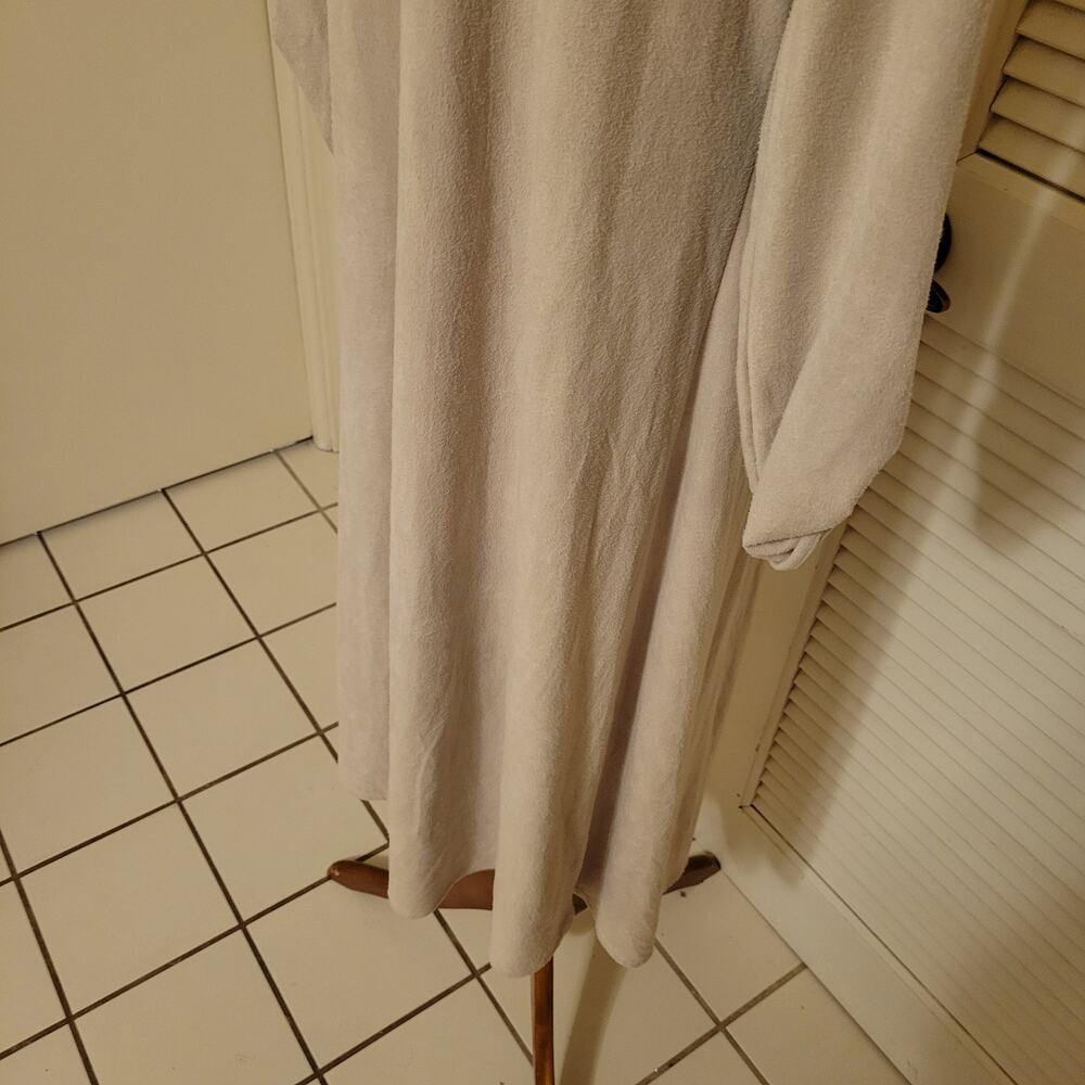 Tahari NWT Faux Leather Cardigan One Size Soft Beige Drape Front Lightweight - Picture 4 of 15
